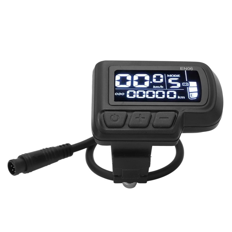 Drfeify EN06 LCD Electric Bike Display Meter with Connector for 22.2mm Handlebar Bike Speed Meter with Light Connector 6pin Wire 24V 36V 48V 60V