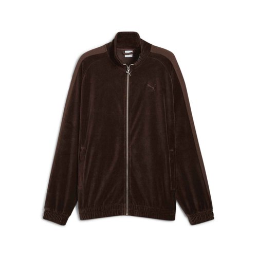 PUMA Men's Iconic T7 Oversized Velour Track Jacket, Espresso Brown AW24, XX-Large