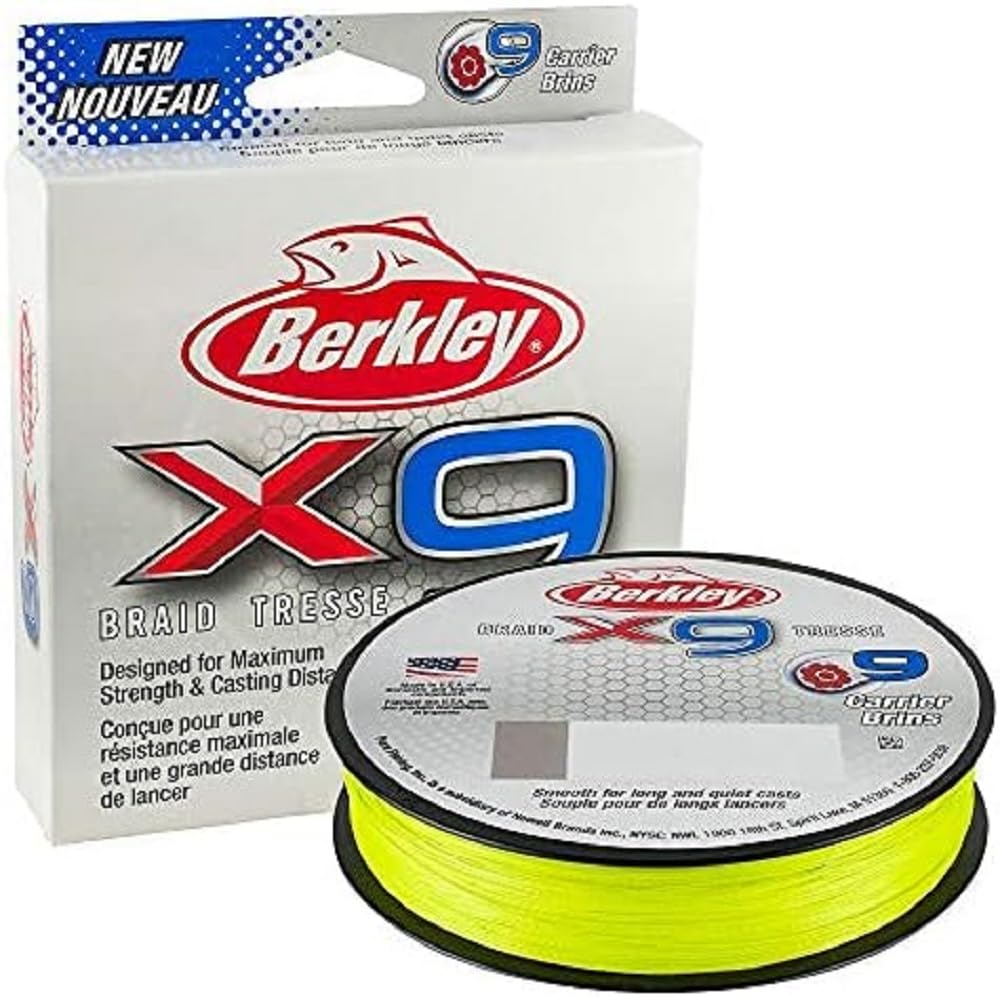 Berkley Jordan Lee x9 Braid Superline, Flame Green, 40-Pound Break Strength, 2188yd Fishing Line, Suitable for Freshwater and Saltwater Environments