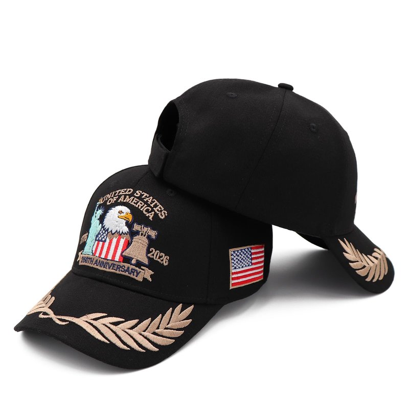 KKilicy 250 Anniversary USA Hat 250 Anniversary USA Merchandise Adjustable Embroidered Patriotic Hat Baseball Caps Black