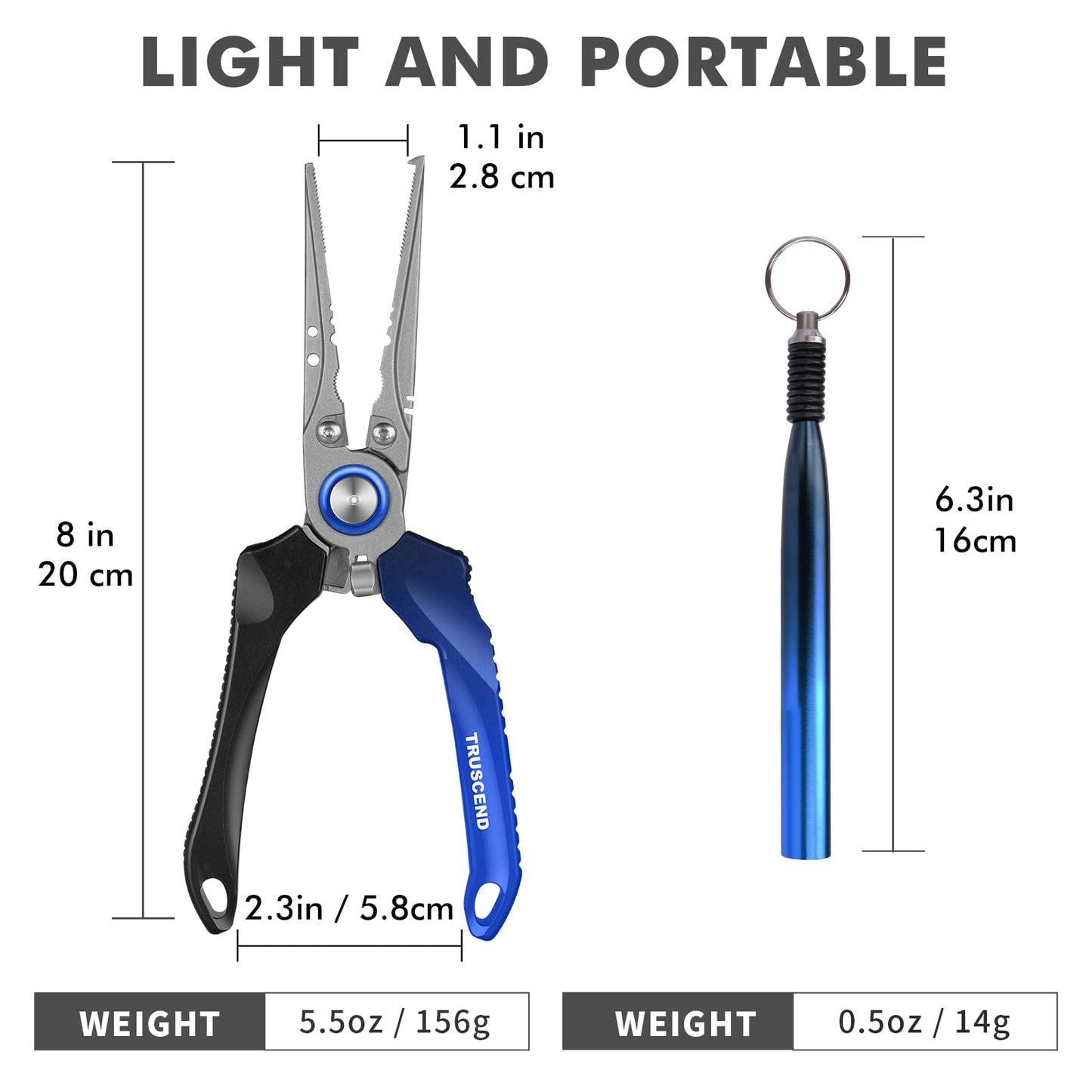 TRUSCEND Lockable Fishing Pliers with High Tungsten Carbide Cutter, Innovative Ergonomic Handy Handle, Saltwater Corrosion Resistant Teflon Coated Fishing Tool, Super Light Multi-Function Fishing Gear
