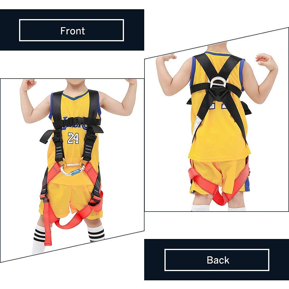 NewDoar Climbing harness CE Certification Full Body for Amusement Park & Rock Climbing Expedition(7-10 Years)