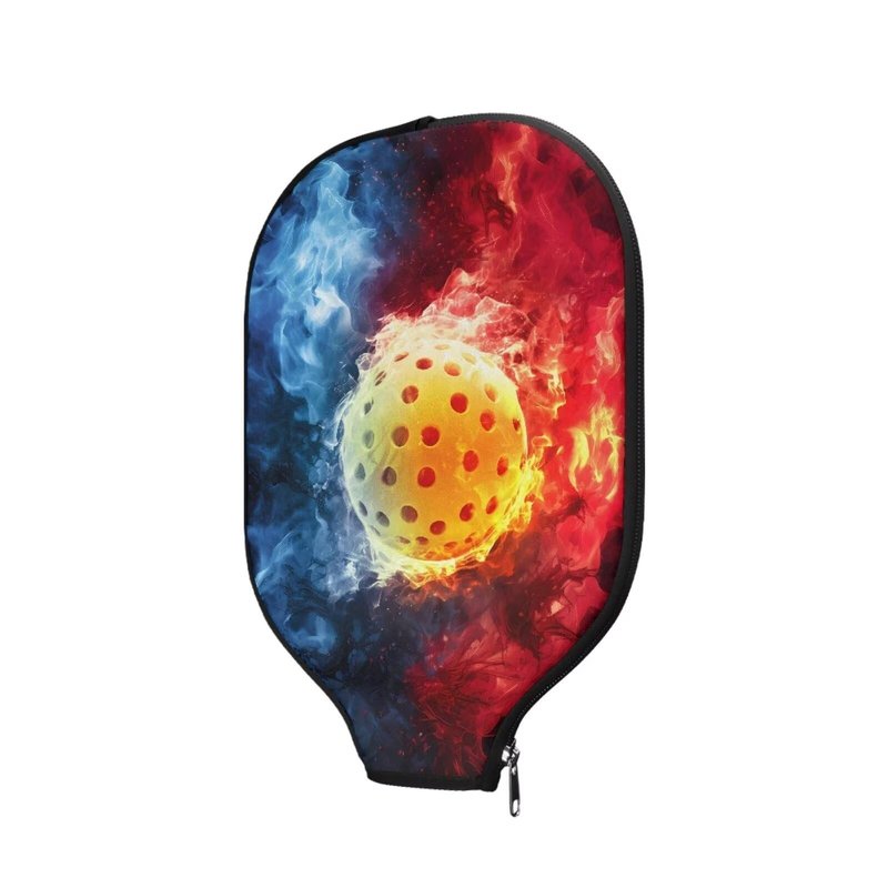 Entornuest Pickleball Flame Pickleball Bag for Men and Women Pickleball Paddle Cover Pickleball Racket Sleeve Portable Pickleball Paddle Cover Organizer Bag with Zipper