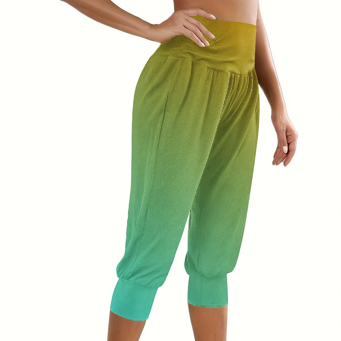 Today 2024 Capri Pants for Women, Casual Sweatpants Beam Foot High Elastic Waist Yoga Cropped Pants 2024 Lounge Trousers