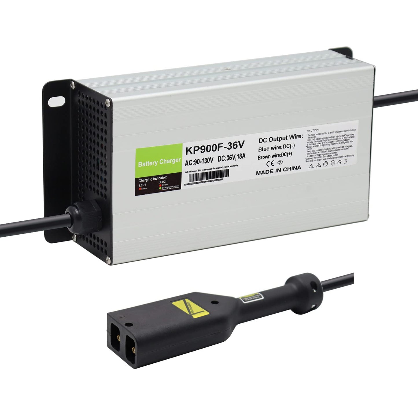 Abakoo Battery Charger 36V 18A for EZGO EZ-GO TXT 96-Up Golf Cart, with D-Plug / Powerwise Style Plug