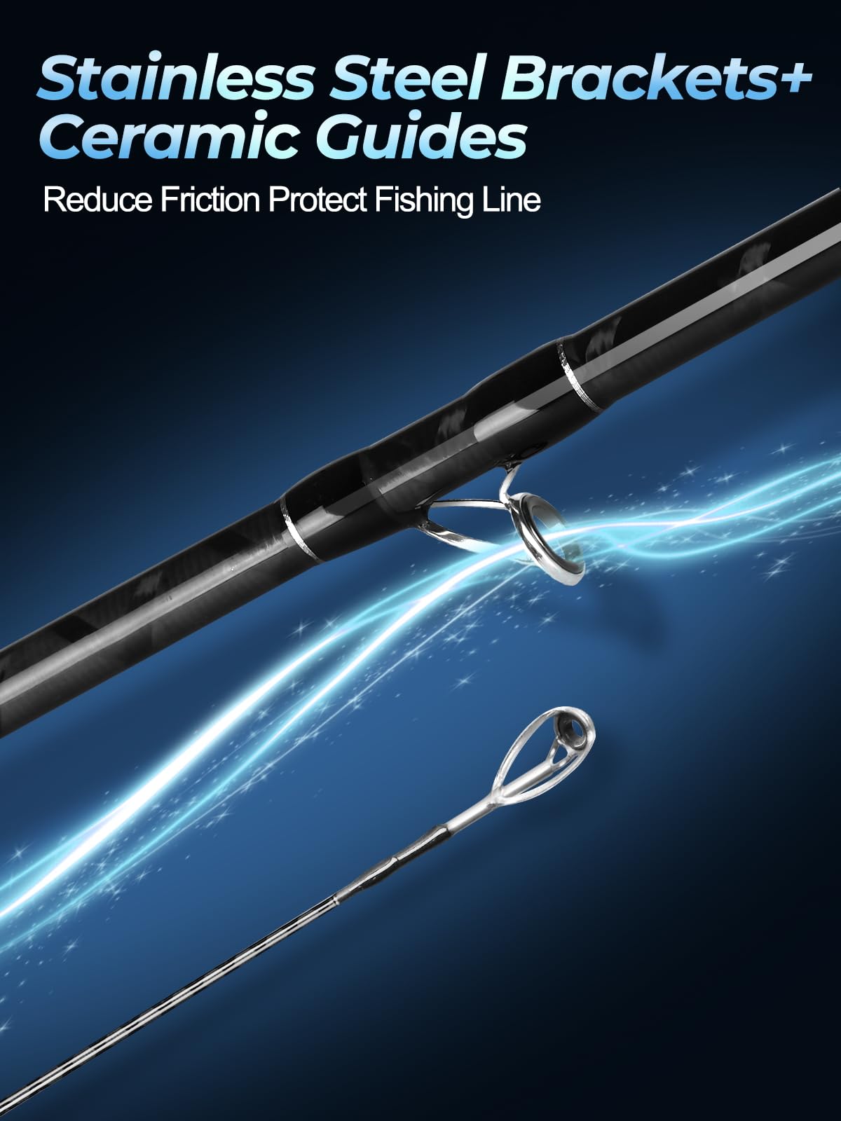 Jenseits 7Ft Casting Fishing Rod, 2-Piece MH Fast Action Bass Rod