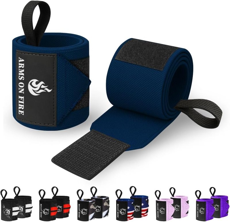 TECEUM Weightlifting Wrist Wraps - Heavy Duty 18" & 12" Thumb Loop Braces for Powerlifting & Strength Training