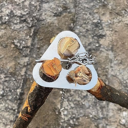 Camping Tripod Board£¬Turn Branches into Campfire Tripod £¬Stainless Steel Campfire Support Plate with Adjustable Chain for Hanging Cookware,Portable Camping Gear (Standard)