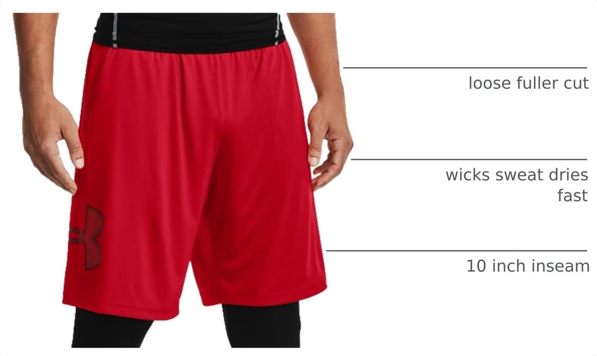 Under Armour Men's Tech Graphic 10" Shorts, Red (601)/Black, 4X-Large