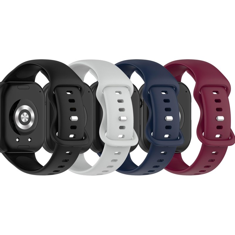 FoundEast 4-Pack Compatible with Honor Rossini 2i Band, Soft Silicone Replacement Sport Wristband Strap Accessories for Rossini 2i (Black+Grey+Blue+Red)