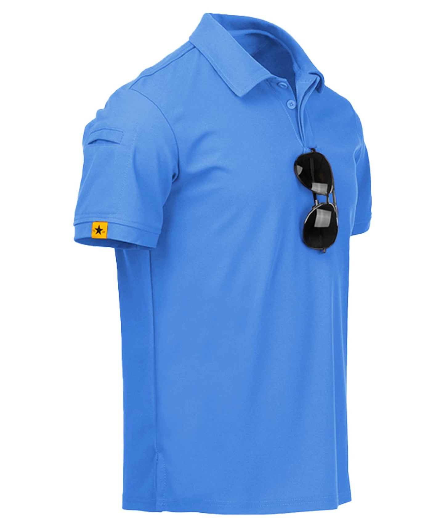 ZITY Mens Polo Shirt Short Sleeve Sports Tactical T-Shirt Athletic Golf Polos Daily Casual Stylish Collared Shirts for Men Lightblue 3X-Large