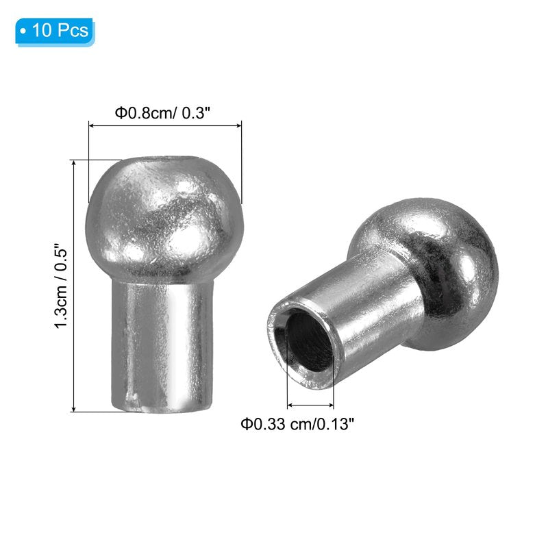 PATIKIL Cable Ball Stopper, 10pcs Stainless Steel Gym Machine Accessories for 5mm Cable Fitness Equipment Wire Rope Port Joint Replacement Parts for Home Gym Machine, Silver