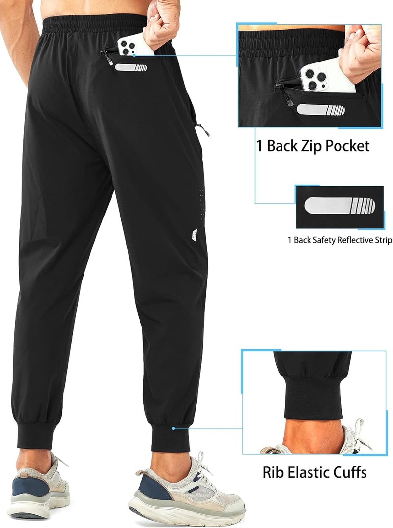 Men's Athletic Running Pants - Lightweight Quick Dry Joggers for Gym & Sports | Active Training Sweatpants