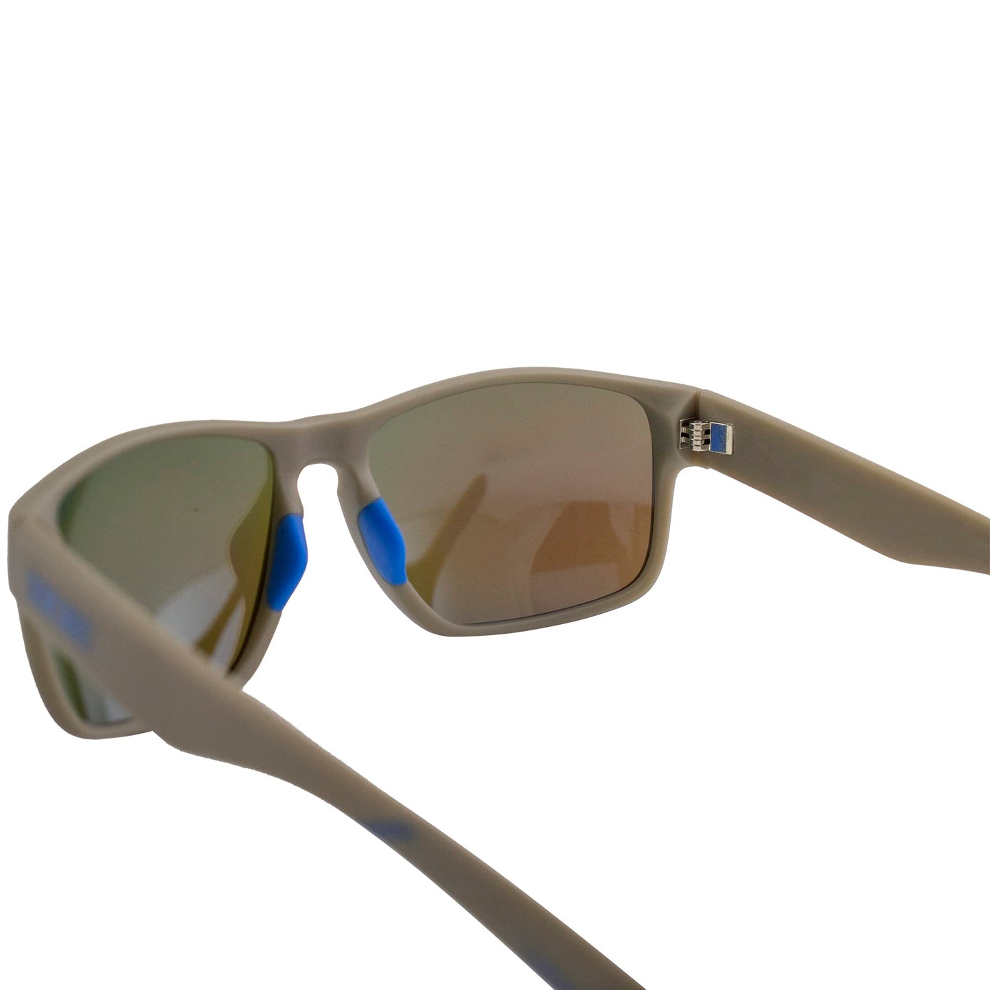 Epoch Eyewear Charlie Sport Motorcycle Sunglasses Grey Frame with Blue Mirror Polarized Lens