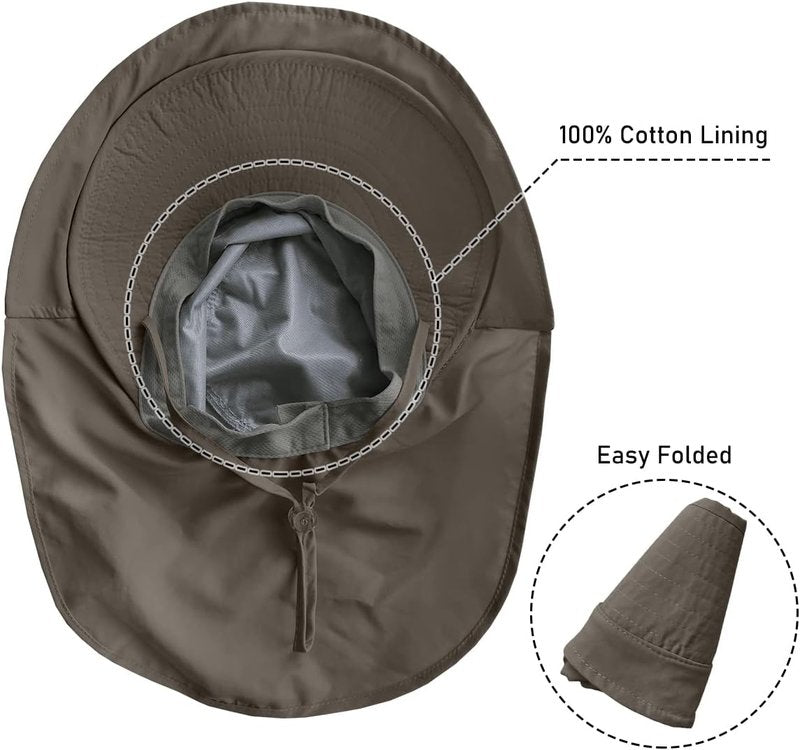 Women's Sun Hat - UPF 50+ Wide Brim with Ponytail Hole | Hiking Safari Neck Flap Hat