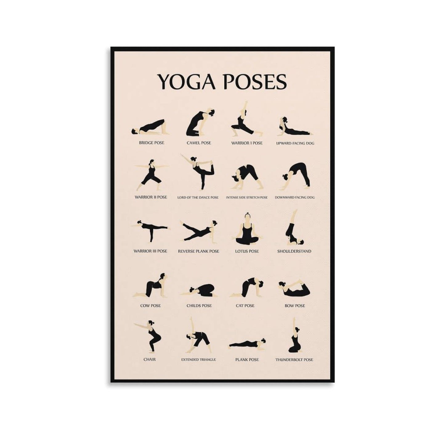 CYPGTBCK Yoga Poster for Beginners Home Gym Workout Poster Decorative Painting Canvas Wall Art Living Room Posters Bedroom Painting 12x18inch(30x45cm)