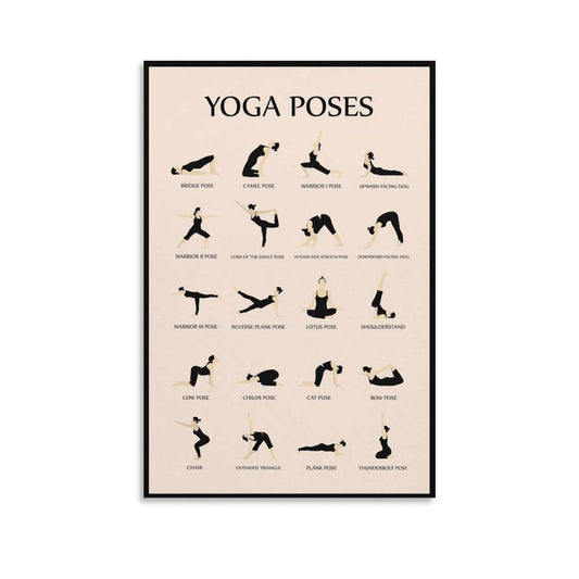 CYPGTBCK Yoga Poster for Beginners Home Gym Workout Poster Decorative Painting Canvas Wall Art Living Room Posters Bedroom Painting 12x18inch(30x45cm)