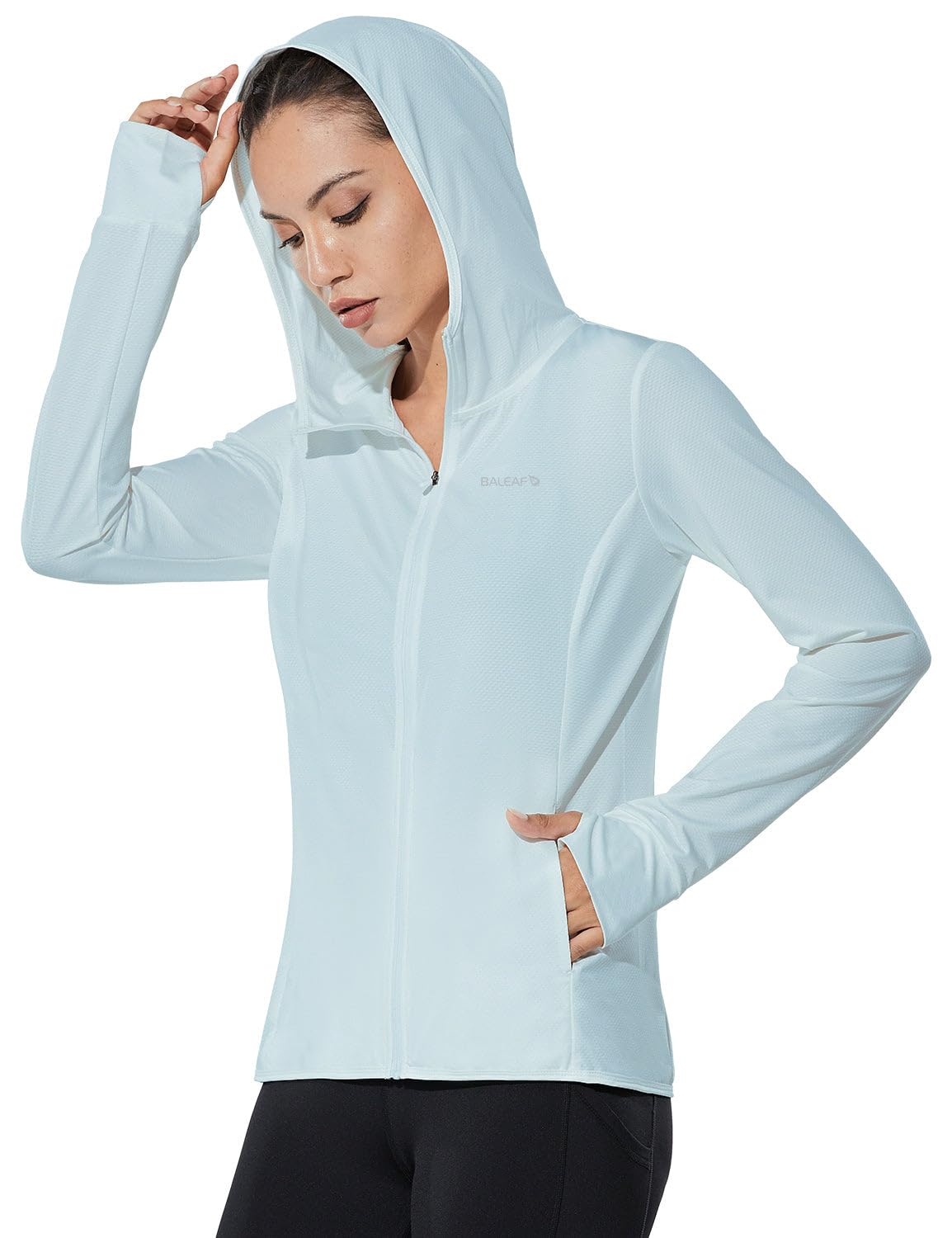 baleaf Women's Sun Protection Hoodie Jacket UPF 50+ Full Zip with Pocket