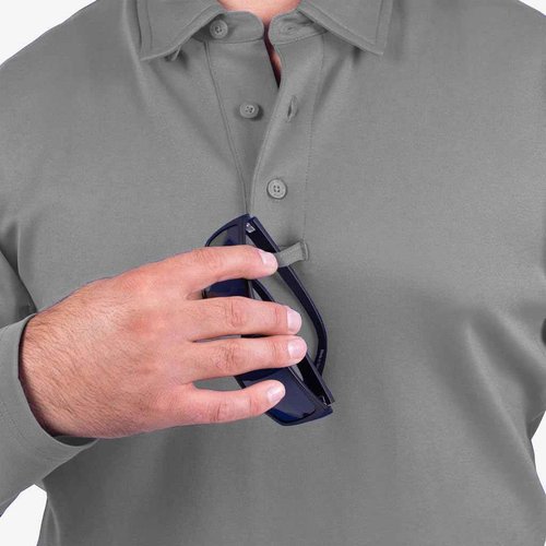 Propper I.C.E Men's Long Sleeve Performance Polo Shirt, Grey, Large