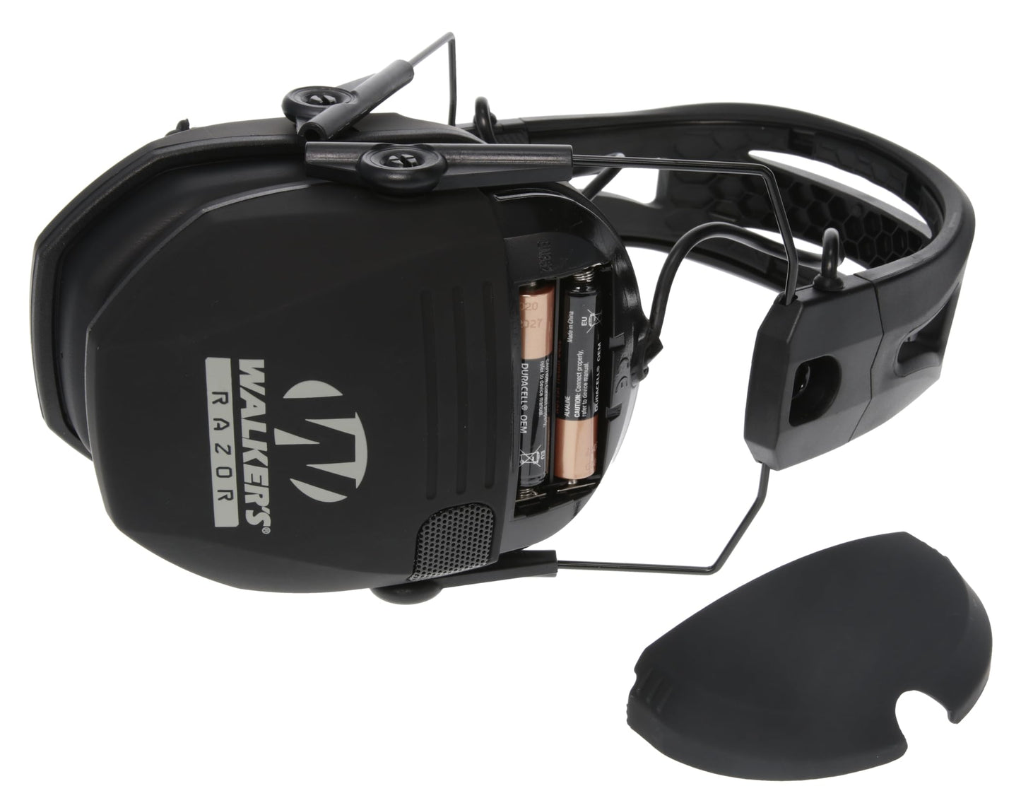 WALKER'S Razor Tacti-Grip Slim Electronic Muff - 23dB NRR Compact Collapsible Non-Slip Headband Hunting Shooting Hearing Protection Earmuffs w/ 2 AAA Batteries, Black