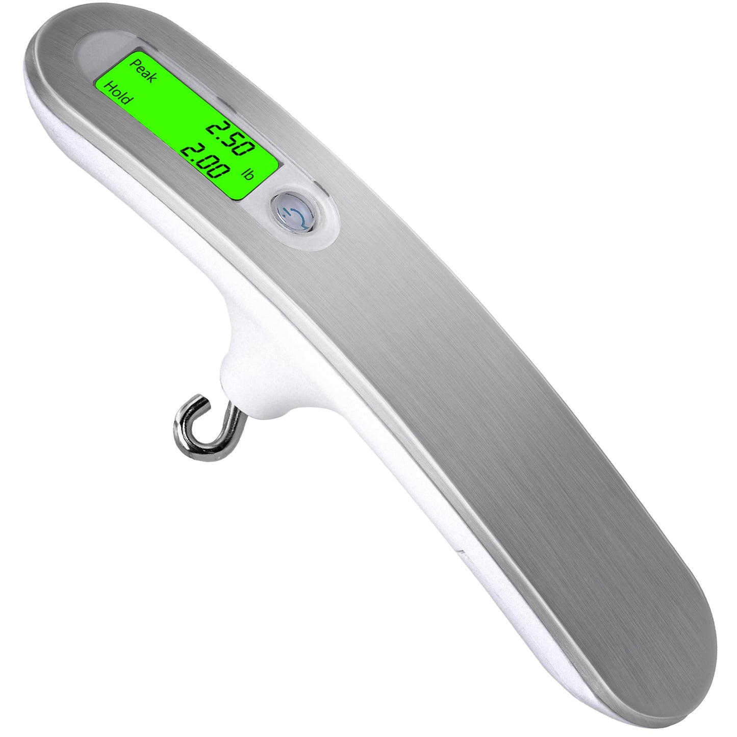 110lbs Archery Bow Scale for Draw Weight Digital Bow Scale with g/oz/kg/lb 4 Unit Conversions Luggage Scale for Traveling Bow Draw Weight Scale Recurve Bow Accessories (Silver) (Peak)