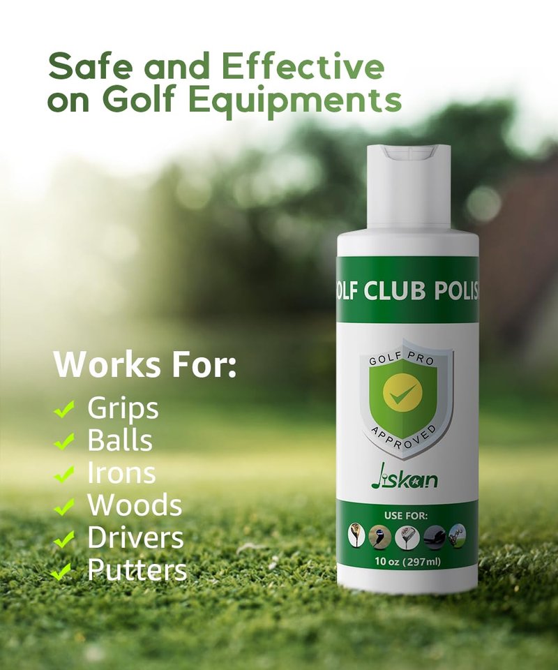 Pro Golf Club Polish, Golf Club Cleaner, Golf Club Scratch Remover Golf Club Rust Remover/Golf Club Cleaning Kit - 10 oz of Metal Polish Compound, Essentials Golf Accessories Golf Gifts for Men