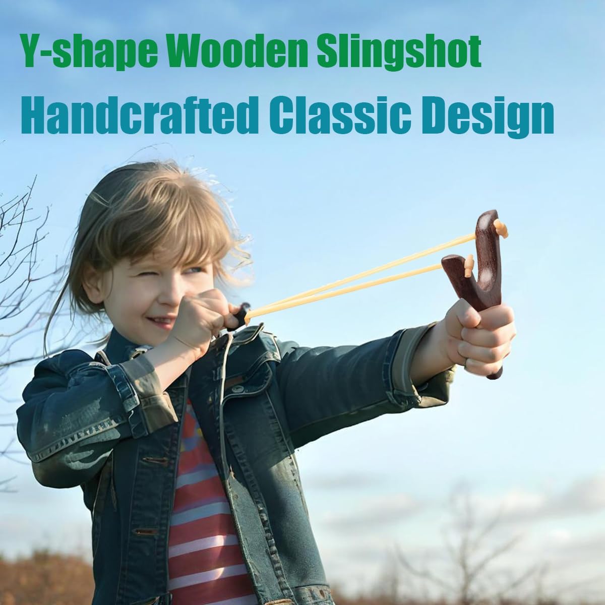 Solid Wooden Slingshot Set - Classic Outdoor Sling Shot for Hunting & Games | Red