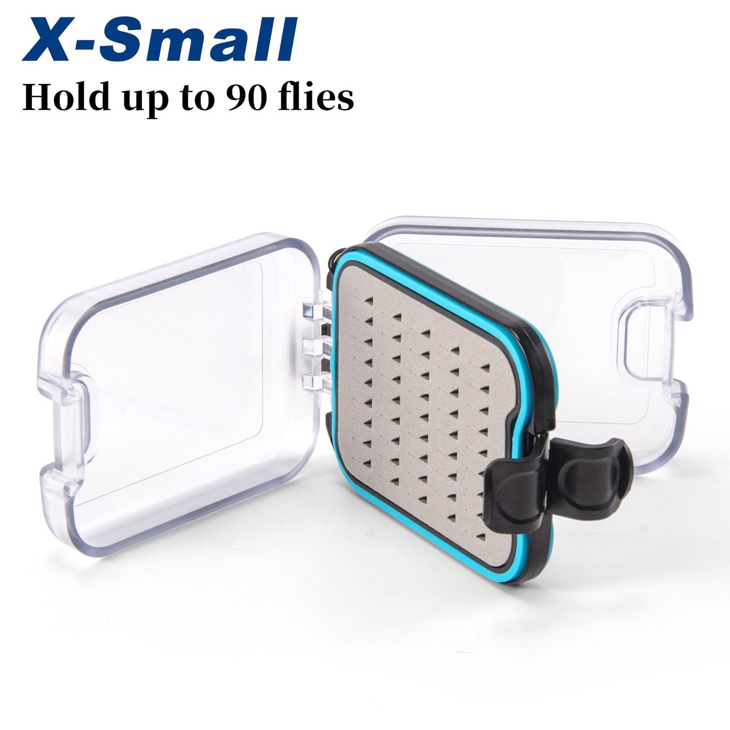 Dr.Fish Fly Fishing Box, Flies Storage Case Waterproof Silicone Double Sided Clam Fishing Jig Boxes Crappie Panfish Trout X-small