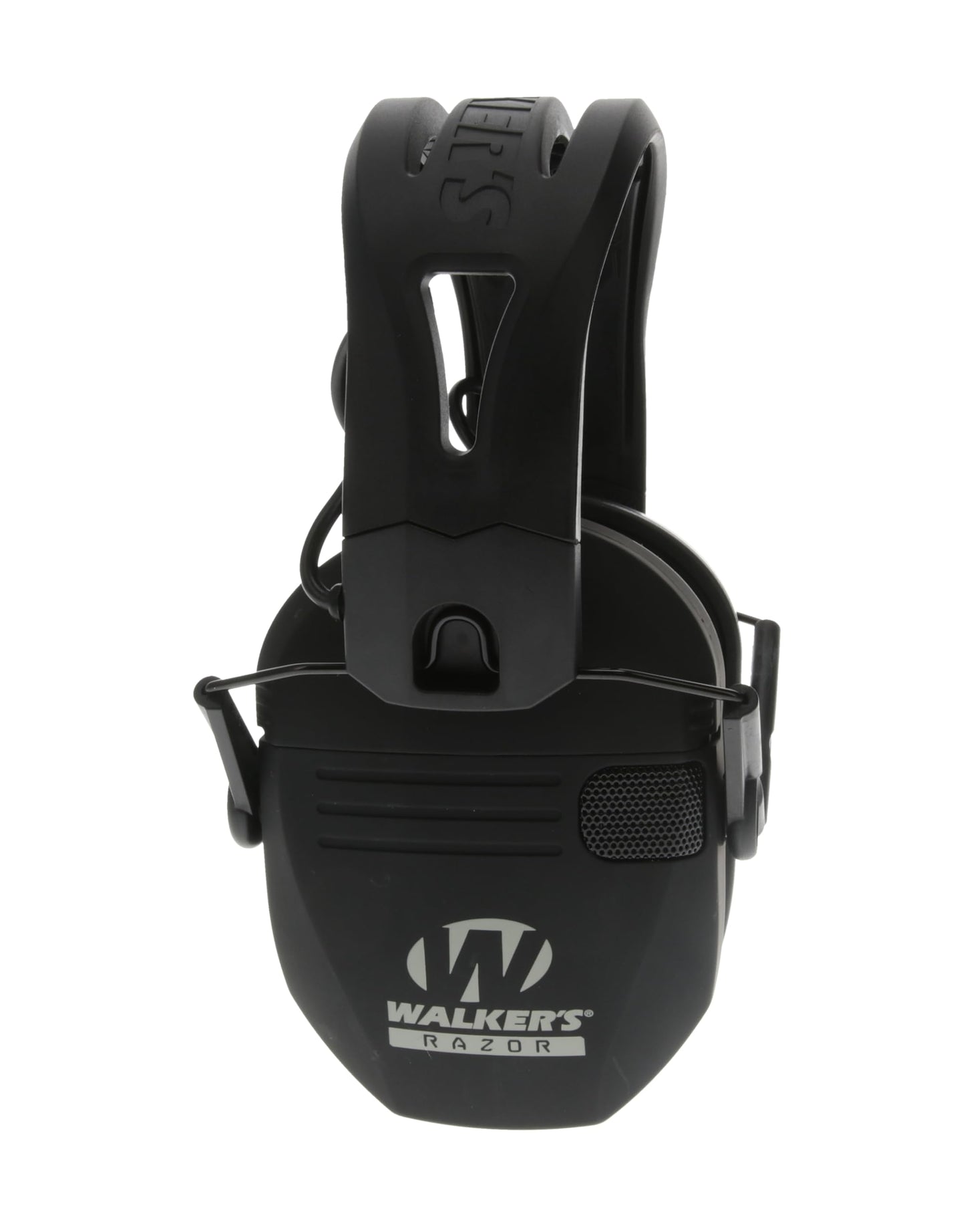 WALKER'S Razor Tacti-Grip Slim Electronic Muff - 23dB NRR Compact Collapsible Non-Slip Headband Hunting Shooting Hearing Protection Earmuffs w/ 2 AAA Batteries, Black
