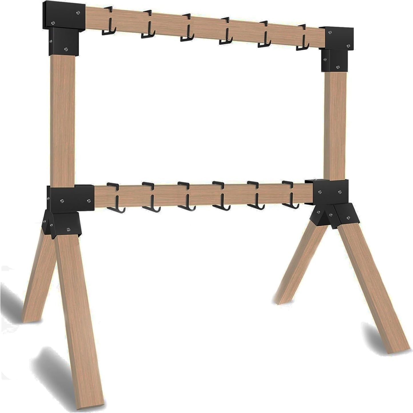 GADFISH 2 X 4 Steel Target Stand Brackets, Modular Shooting Target Hanger, Shooting Target Holders, Heavy Duty Y & T Brackets with 12 Hanger Hooks for DIY Shooting Outdoor Range(Only Brackets)