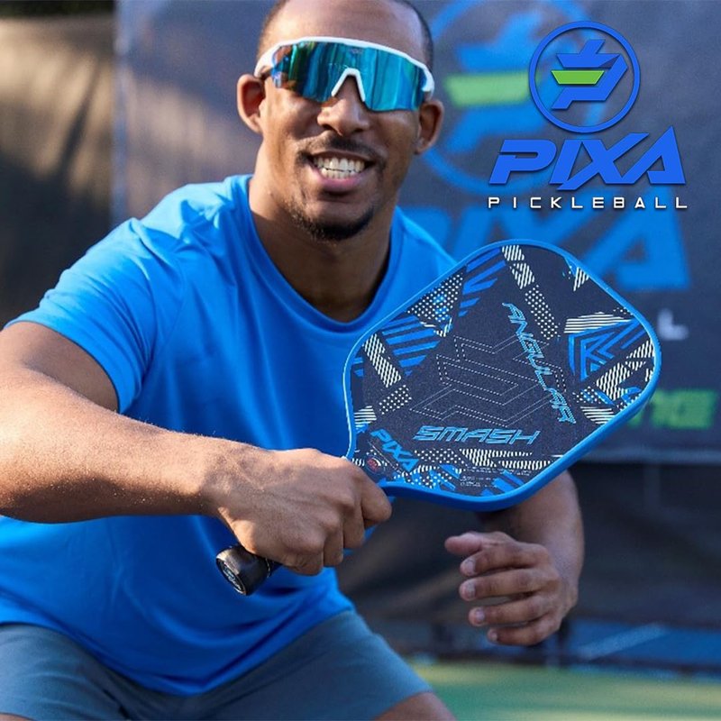 AngSmash T300 Carbon Fiber Pickleball Paddle – Grit-Textured Surface for Spin & Control, Polypropylene Honeycomb Core, Tennis-Length Handle, Lightweight, USAPA Approved – PIXA Pickleball