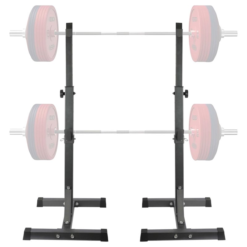 Adjustable Squat Rack Standard 550LBS Capacity 40-66 Inch Solid Steel Squat Stands Barbell Free-press Bench Home Gym Portable Dumbbell Racks Stands (Squat Rack)