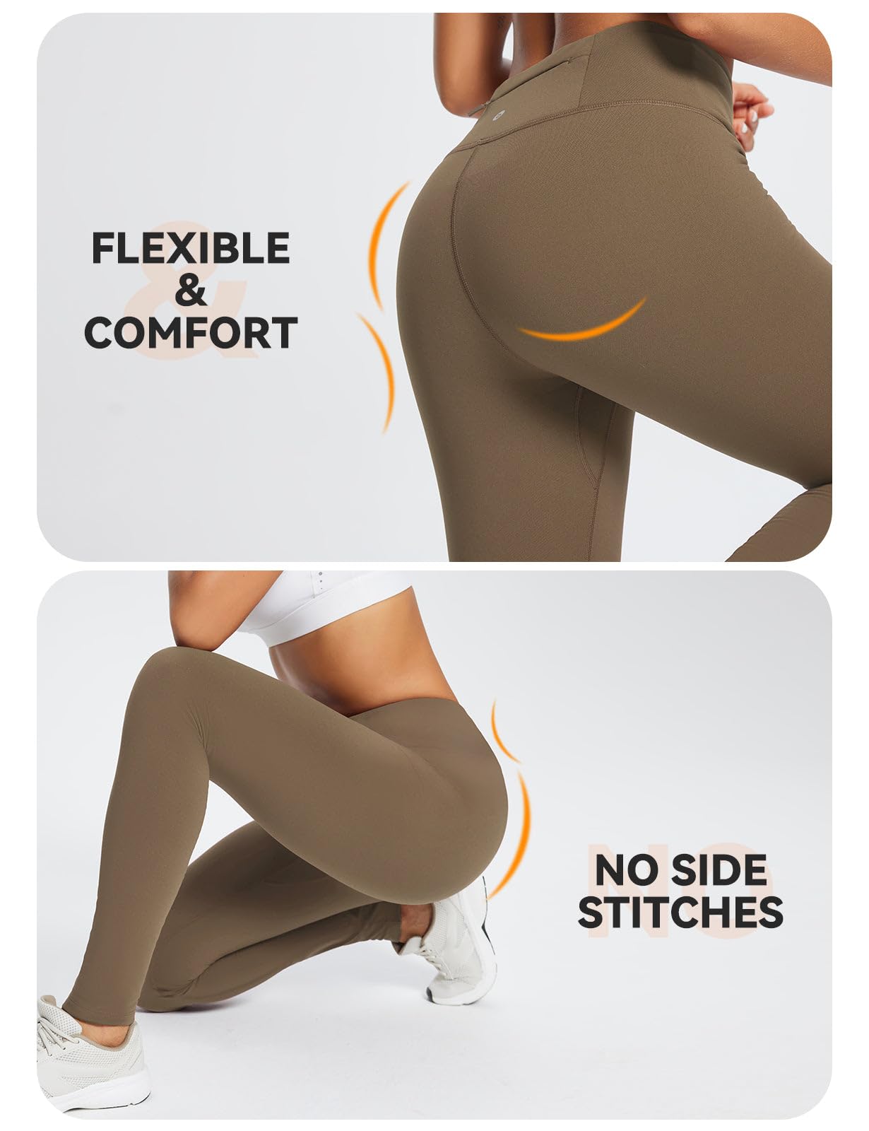 baleaf Fleece Lined Leggings for Women Water Resistant Thermal Hiking Pants Running Gear Skiing Tights Cold Weather Brown S