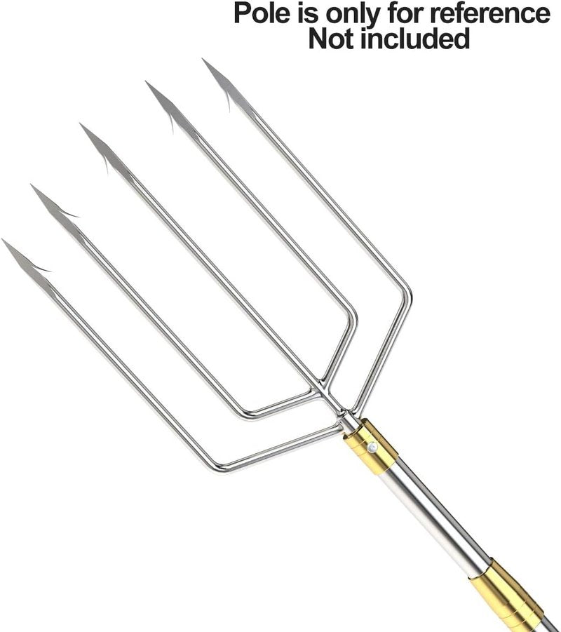 5/7 Prong Fishing Harpoon - Stainless Steel Gig Gaff Hook with 8mm Screw | Ideal for Flounder, Frog, and Pond Fishing