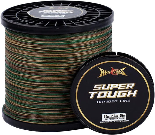 HERCULES Super Tough Braided Fishing Line - 4/8 Strands, 4lb-160lb | 150-1000 Yards for Saltwater Use