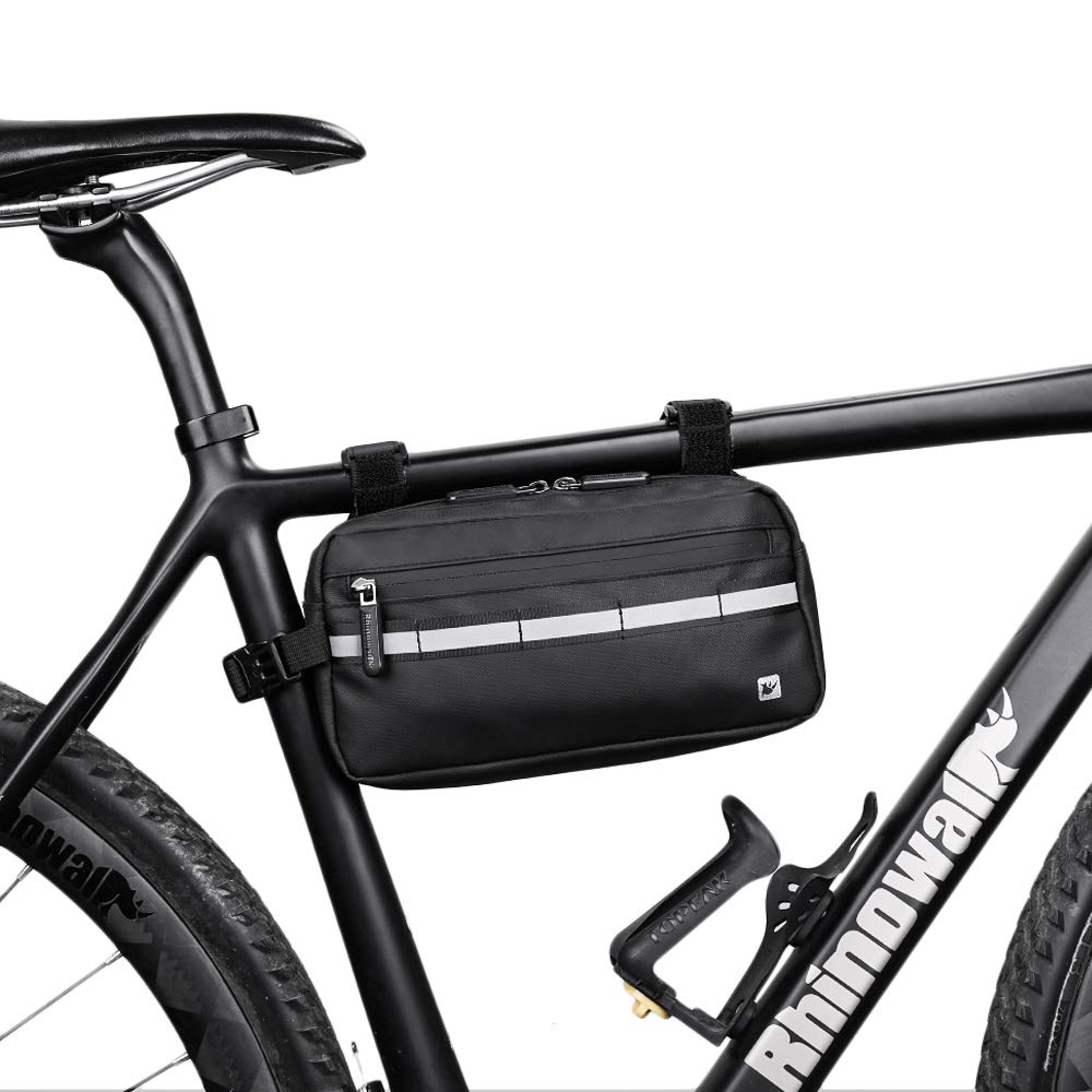 Rhinowalk Bike Bag, Bike Handlebar Bag, WaterproofBike Basket Bicycle Front Bag Shoulder Bag Waist Bag for Sport Bicycle Professional Cycling Accessorie-Black