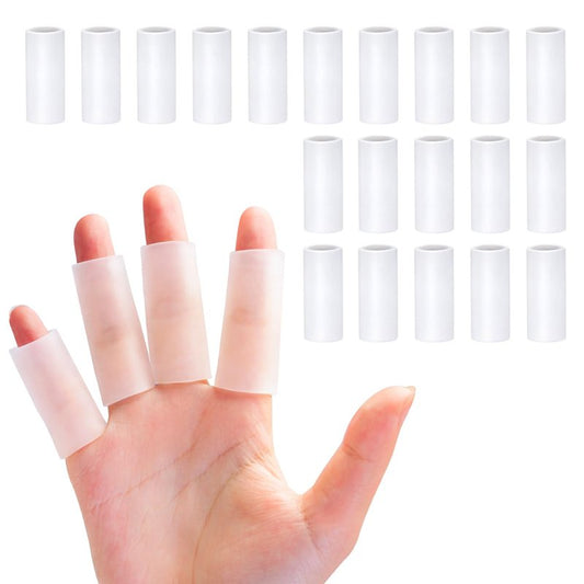 Sumifun Finger Sleeves, 20PCS Gel Thumb Finger Tubes for Arthritis, Trigger Finger Pain, Silicone Fingers Protector for Golf, Basketball, Golf, Rugby, Cracked Finger