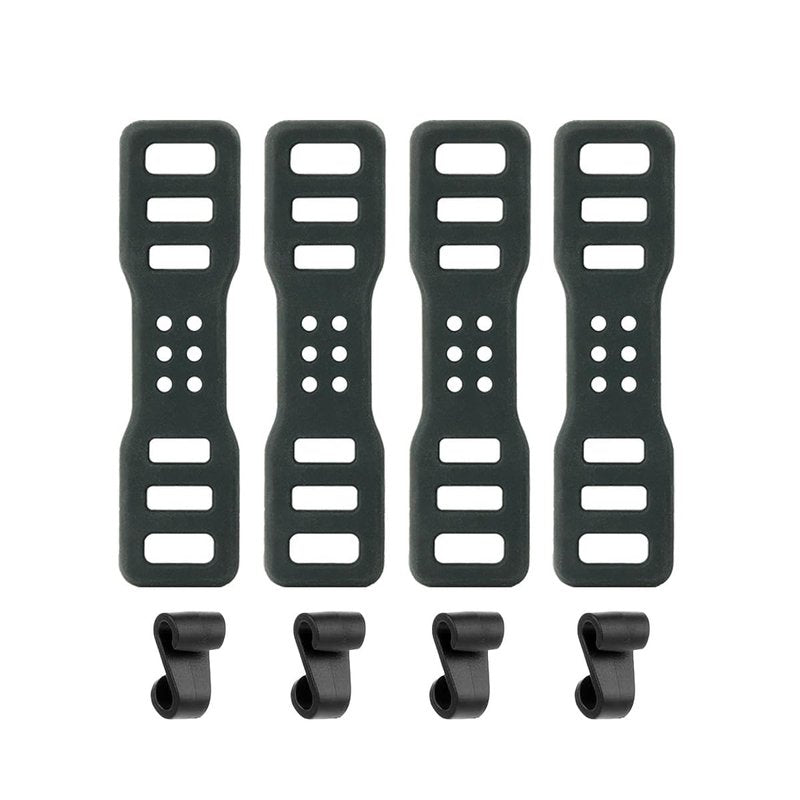 ZAAWUUT 4-Pack Bike Silicone Band,Bicycle Handle Bars Elastic Strap Bandage,Mount Band Holder for Fixing Tail Light,Recorder (4, 3.6 Inch)