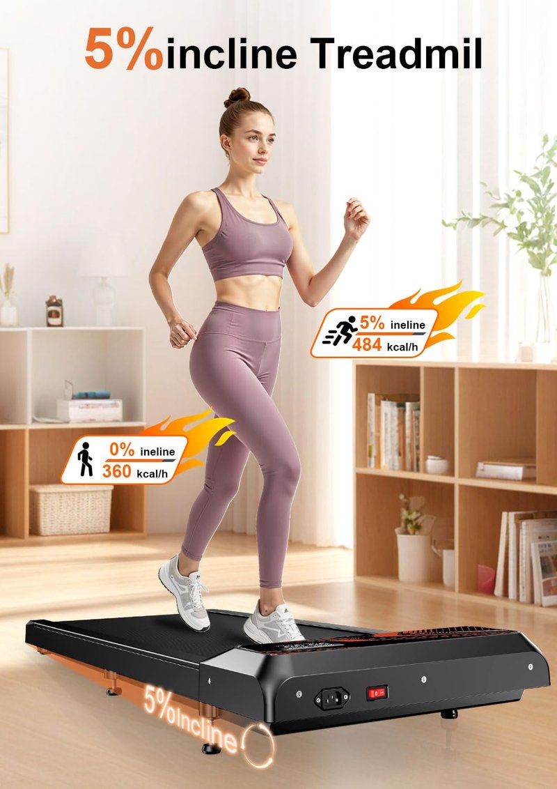 Walking Treadmill Pad with Incline, Walking 2.5HP for Home and Office, 265Lbs Weight Capacity, Treadmill with APP & Remote Control, LED Display