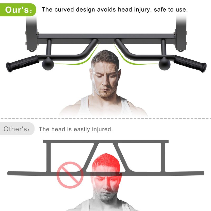 Kipika 32" Ceiling Mounted Pull Up Bar - Heavy Duty, Highly Adjustable, Multifunctional Chin Up Bar - Home Gym System with Punching Bag Hanger and Resistance Bands Training (Joist Pull Up Bar with Ball)