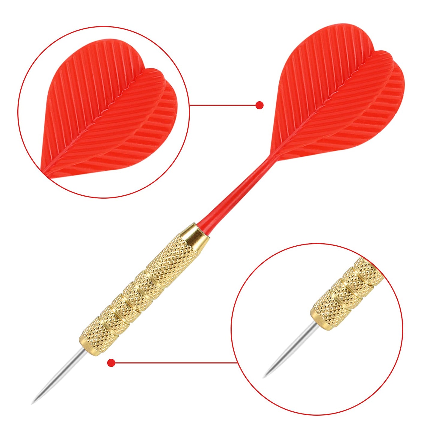 Accmor 18 Pack Steel Tip Darts - 18 Gram Metal Dart Set for Dartboard