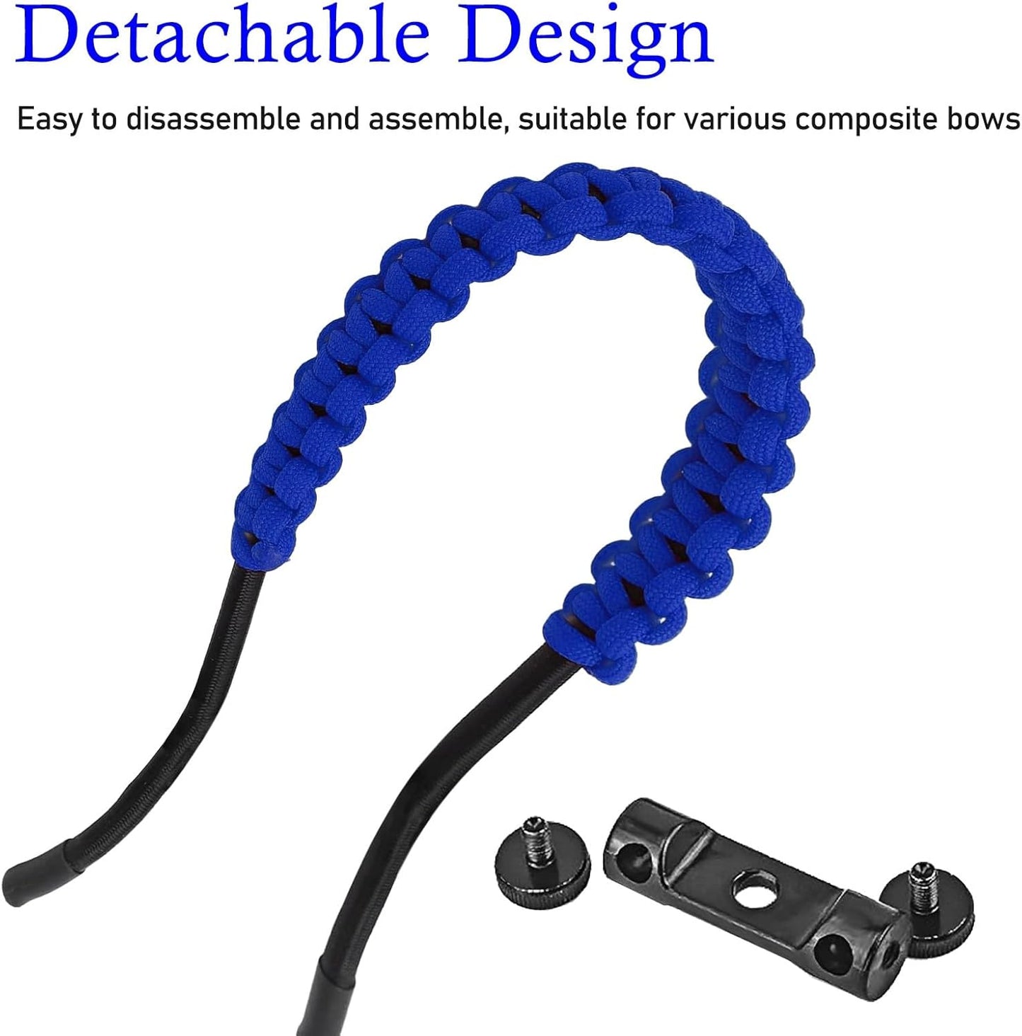 Archery Bow Wrist Sling - 550 Paracord Strap with Stretch Lanyard | Fits Compound & Recurve Bows