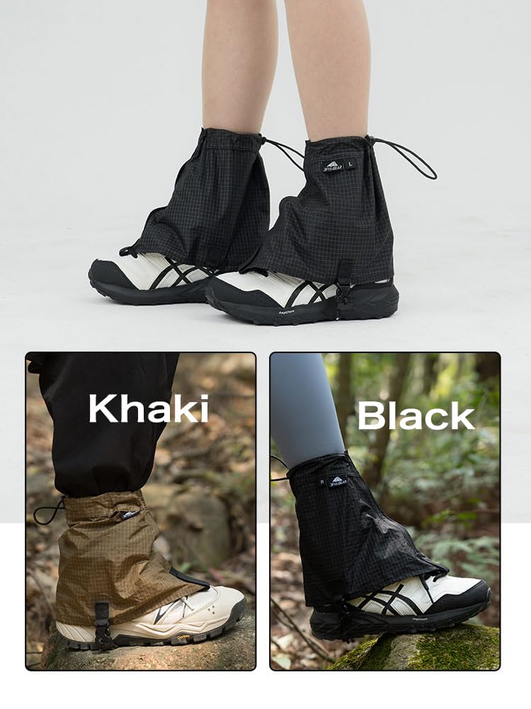 3F UL Gear Ultralight Gaiters Waterproof Snow for Hiking Shoes, Lightweight & Adjustable Hiking Boot Gaiters for Men & Women, Leg Gaiters for Skiing, Walking, Climbing, Hunting, Snowshoeing