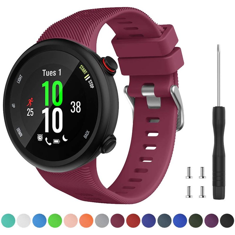 Watbro Compatible with Garmin Forerunner 45 band, Soft Silicone Sport Replacement Watch Band, Fitness Strap Bracelet Wristband for Garmin Forerunner 45 Smartwatch