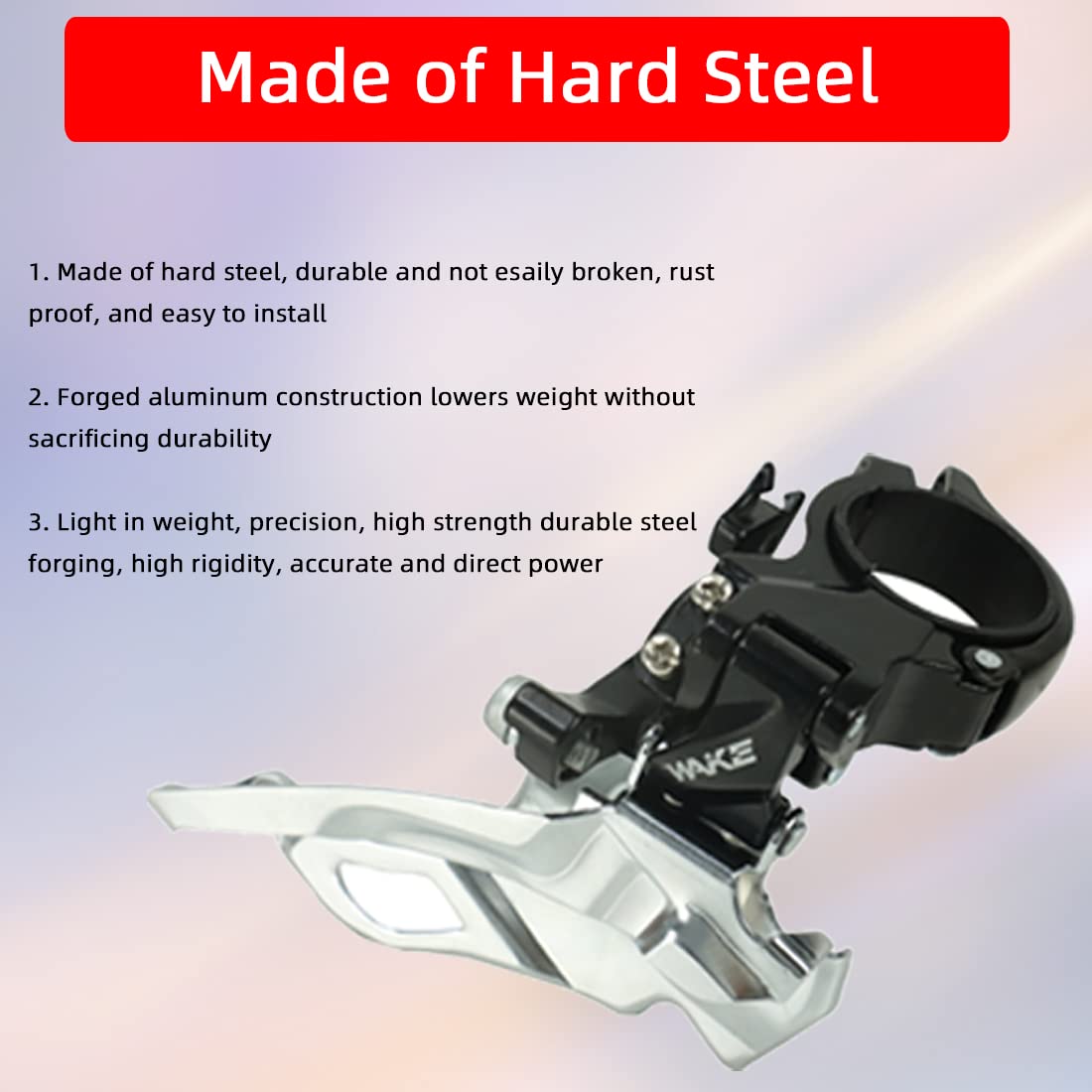 Front Bike Derailleurs 3 Speed Clamp On Top Bottom Pull Front Derailleurs Compatible with top or Bottom Routing for Mountain Bike Road Bicycle MTB BMX with Adjust Clamp Size 31.8mm 34.9mm