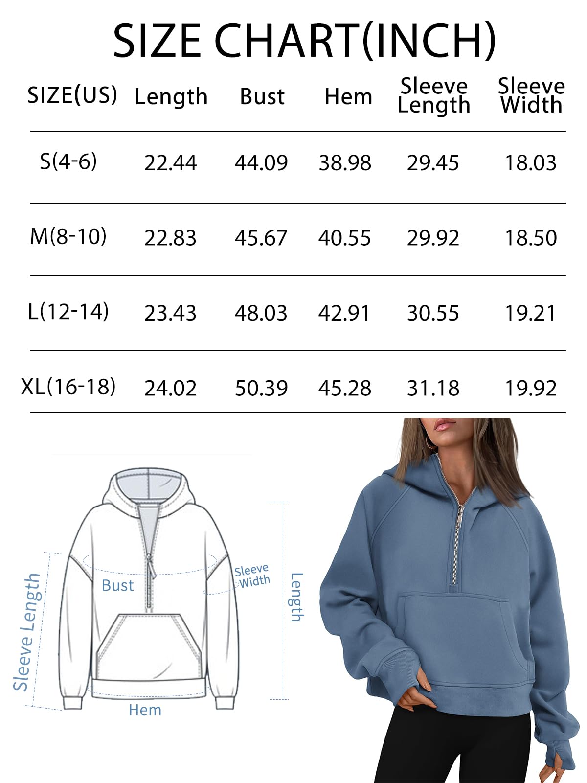 AUTOMET Womens Hoodies Half Zip Sweatshirts Fleece Jackets Tops Oversized Pullover Fall Outfits 2024 Winter Fashion Clothes Grey S