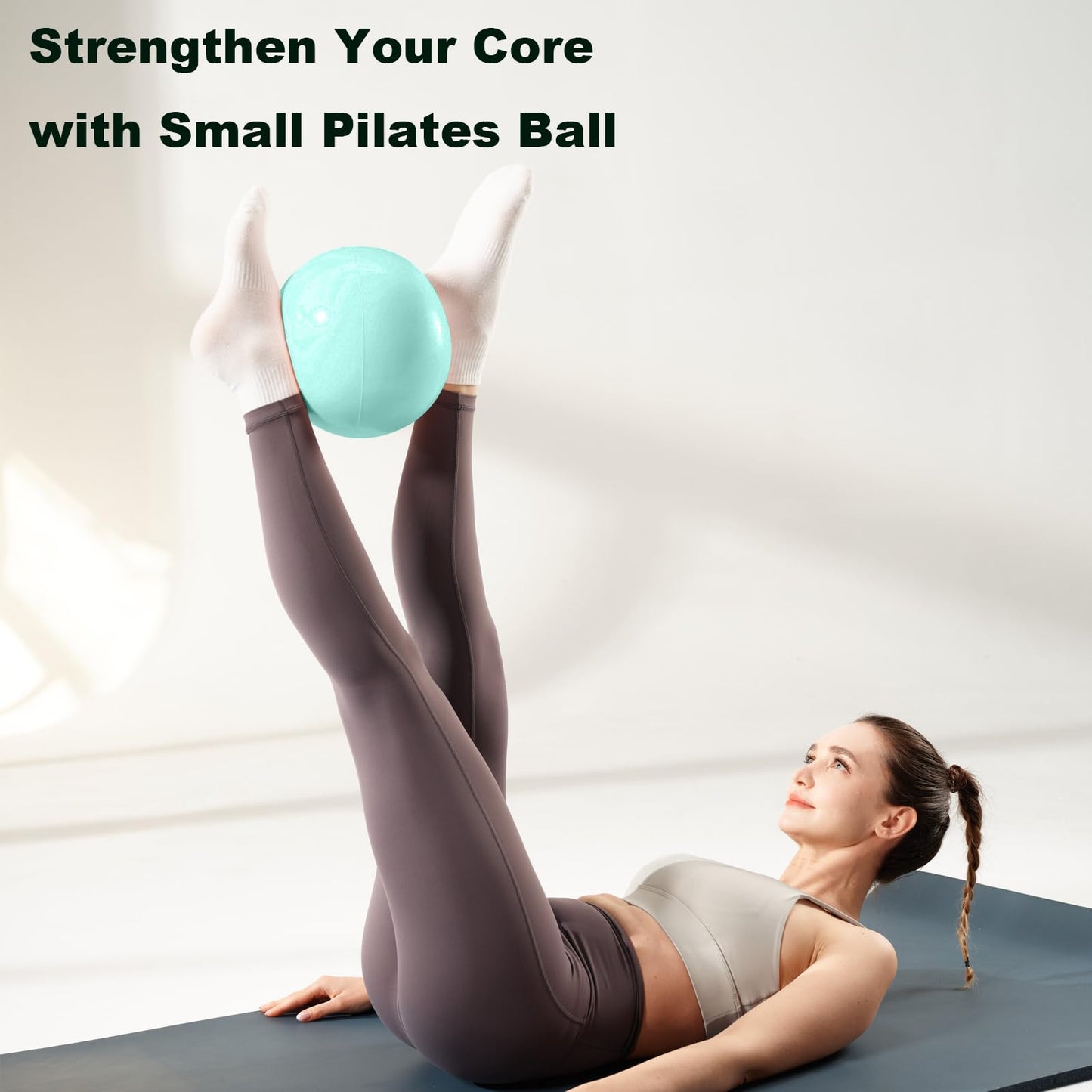 RYTMAT Small Pilates Ball 9.8 Inch Slip Resistant Exercise Ball - Green