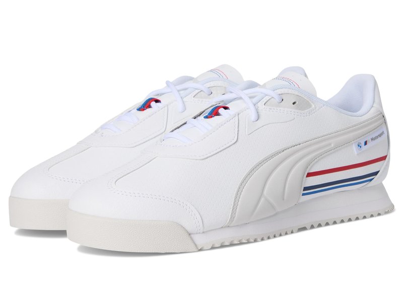 Puma Men's BMW Motorsport Roma Shoes, White-Pop Red AH25, 7