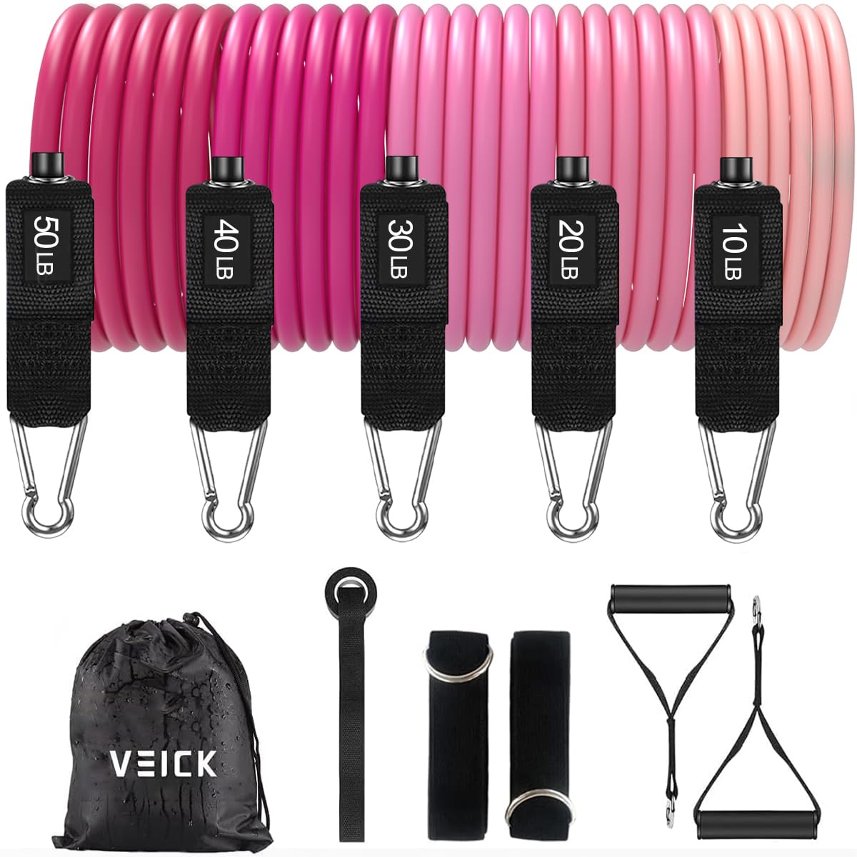 VEICK Resistance Bands, Exercise Bands, Workout Bands, Resistance Bands for Working Out with Handles for Men and Women, Exercising Bands for Fitness Weights Work Out at Home