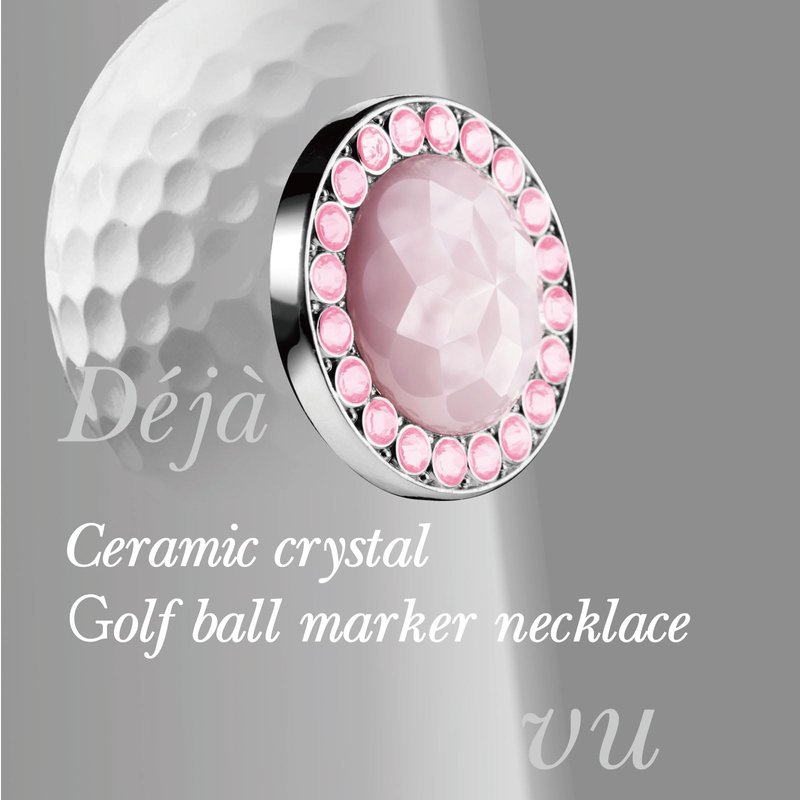 E TRUEE Golf Ball Marker with Ceramic crystal Ball Marker Necklace (20mm Small size) Gifts Accessories Women Golfers